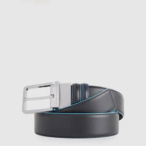 Cintura uomo reversibile con fibbia ad ardiglione Piquadro NERO/BLU