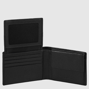 Portafoglio uomo in pelle con flap portadocumenti Piquadro Nero