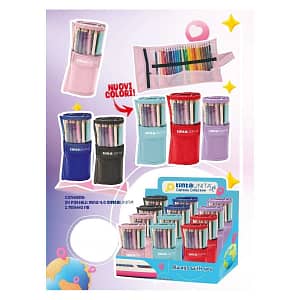 Astuccio Rotolo 24 Pastelli Mina 4 mm + 1 Matita Tinta Unita
