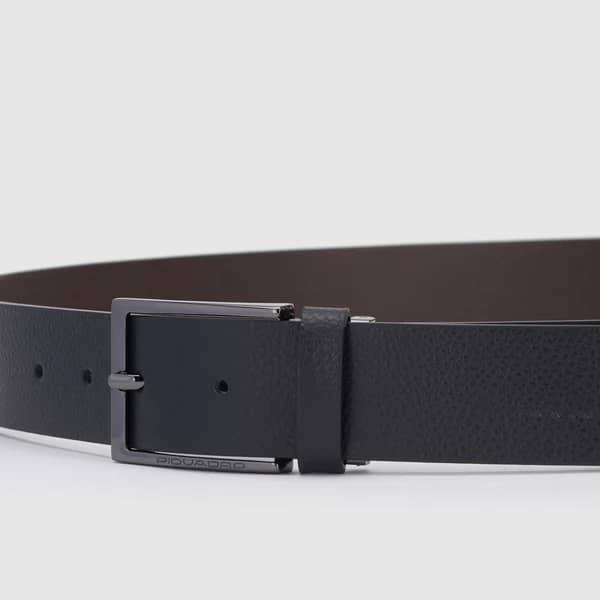 Cintura uomo reversibile con fibbia ad ardiglione Piquadro nero/marrone - immagine 4
