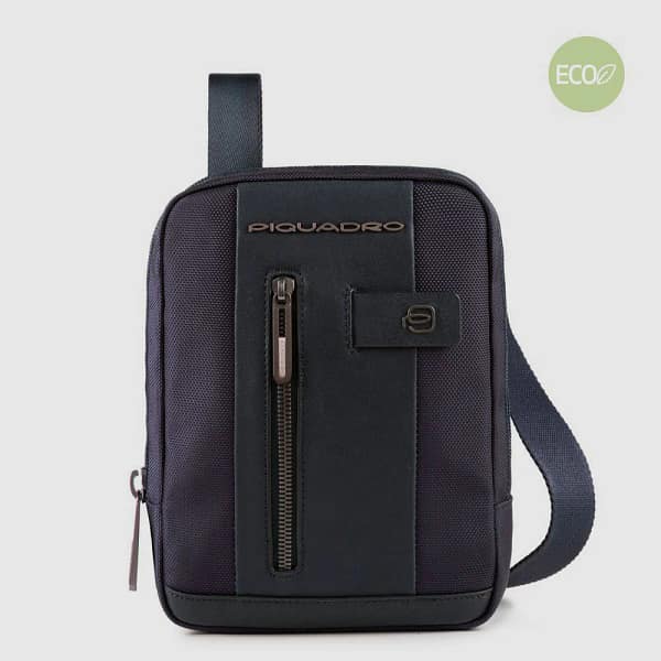 Borsello uomo porta iPad®mini in tessuto riciclato Piquadro BLU
