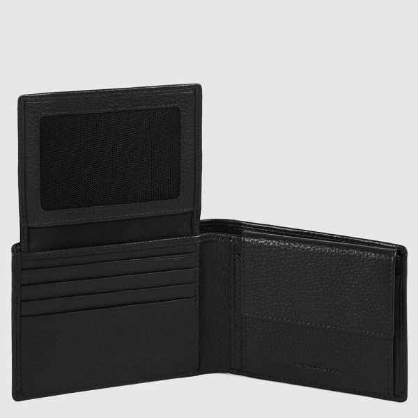 Portafoglio uomo in pelle con flap portadocumenti Piquadro Nero