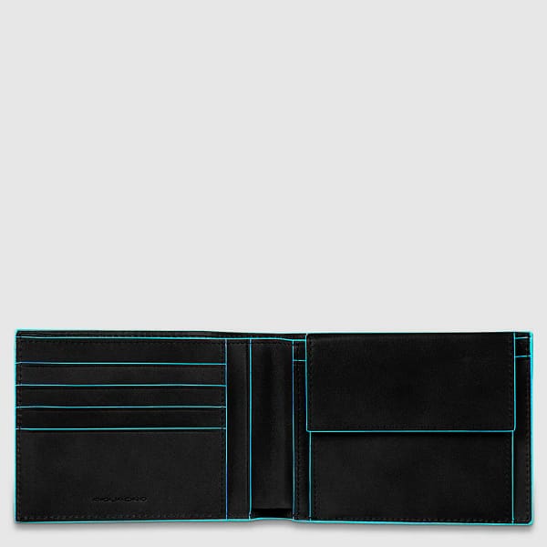 Portafoglio uomo con porta monete Piquadro Nero - immagine 2